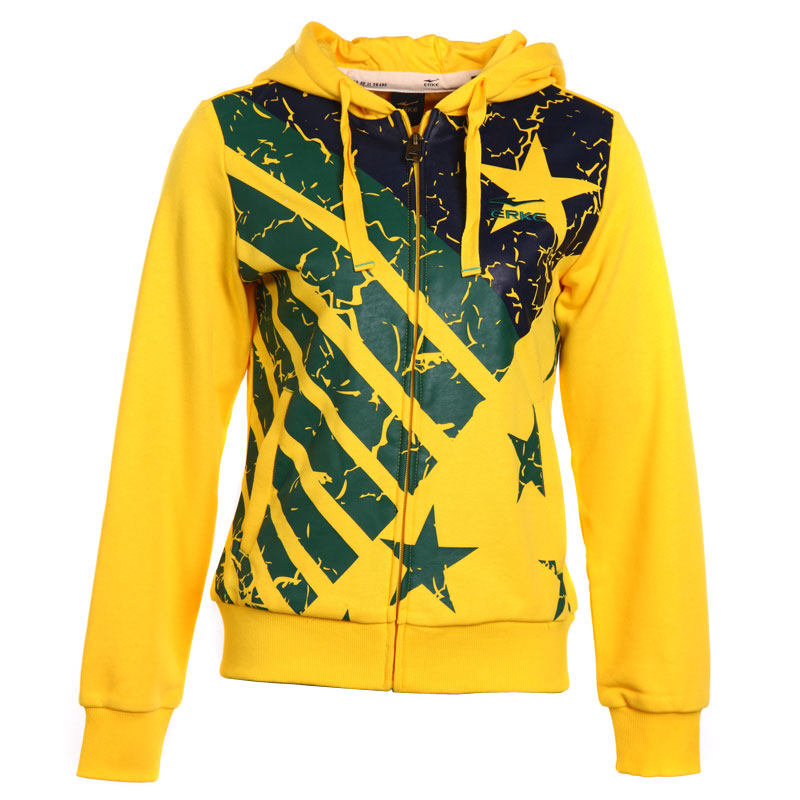 <em>鸿星尔克</em>正品女装秋季<em>开衫</em>潮时尚带帽<em>卫衣</em>女款