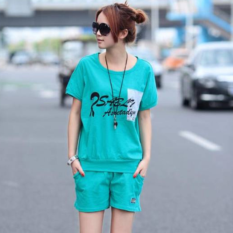 夏装<em>女式</em>大码休闲<em>套装夏天</em>女衣服<em>短袖</em>t恤<em>短裤</em>