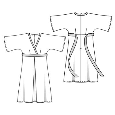 k-330 女士七分袖睡裙连衣裙1:1电子裁剪图纸