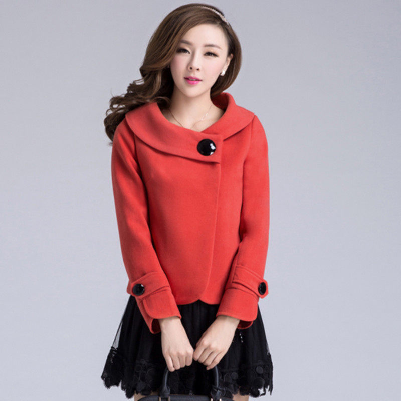 2014新款春装中老年女装<em>短款</em>毛呢<em>外套</em>妮子衣