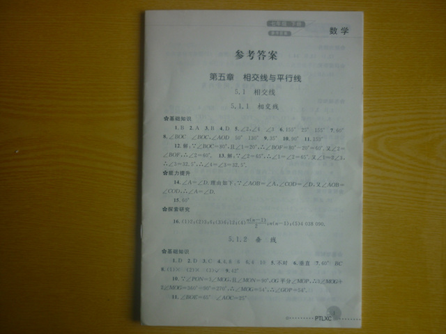 义务教育课程标准实验教科书七年级下册数学配
