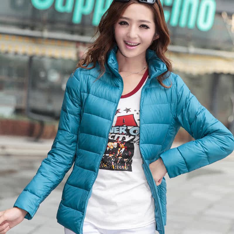 2013新款<em>羽绒</em>服<em>女装</em>正品<em>高级轻型羽绒立领</em>短