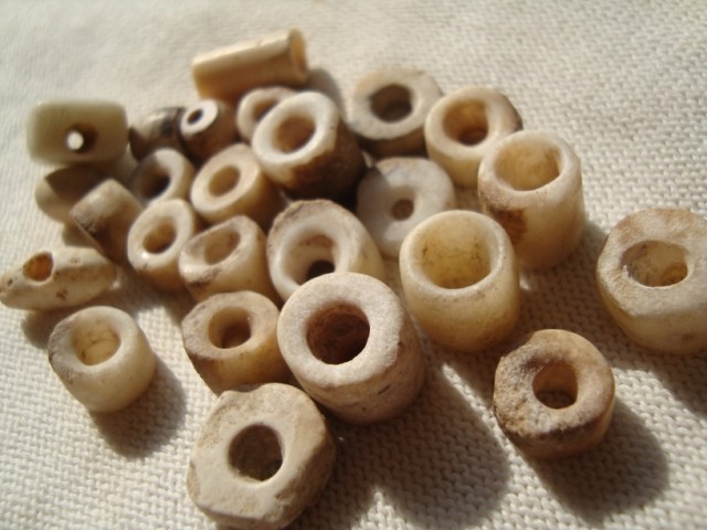 红山文化古珠蛋白玉珠手链6千年前的古老饰品