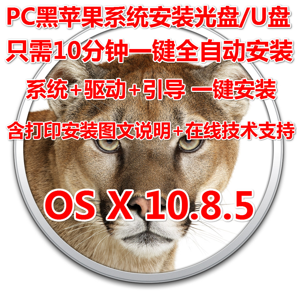 MAC OS X 10.8.5 PC一键全自动安装黑苹果系