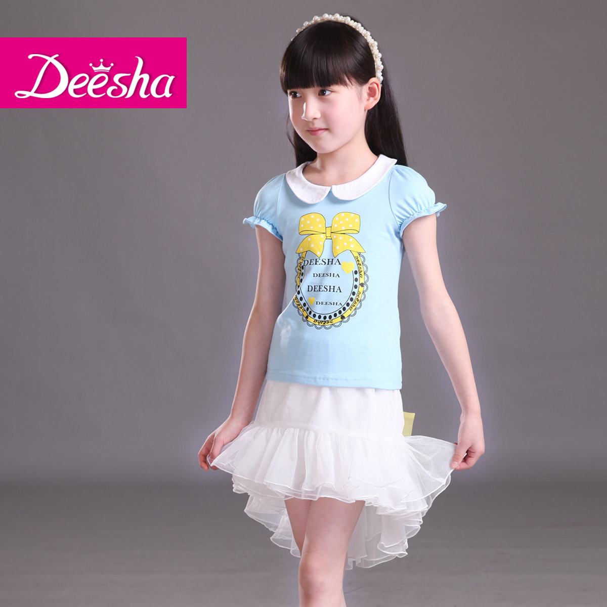DEESHA/笛莎女童美人鱼<em>前短后长</em>纱裙半身裙