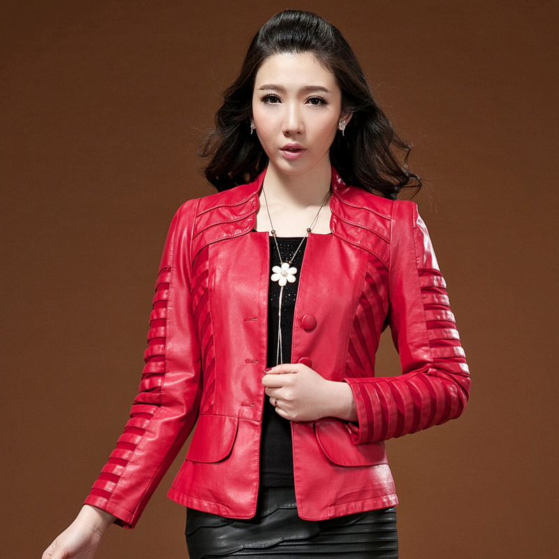 2014秋装新款海宁真皮皮衣女装韩版修身大码