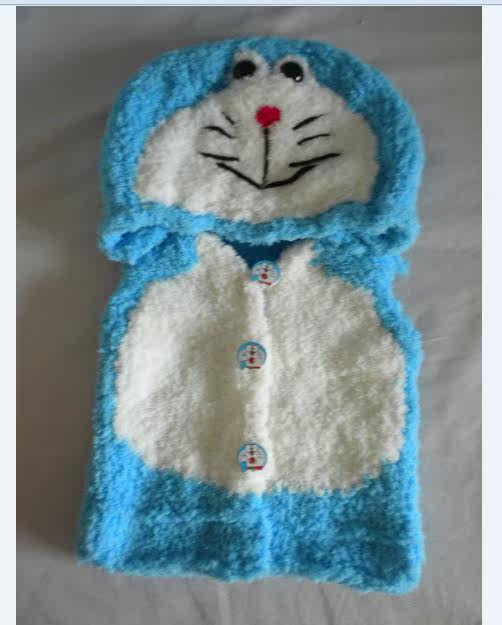 【成品】手工<em>编织</em>长绒绒线<em>叮当猫马甲</em>背心 宝