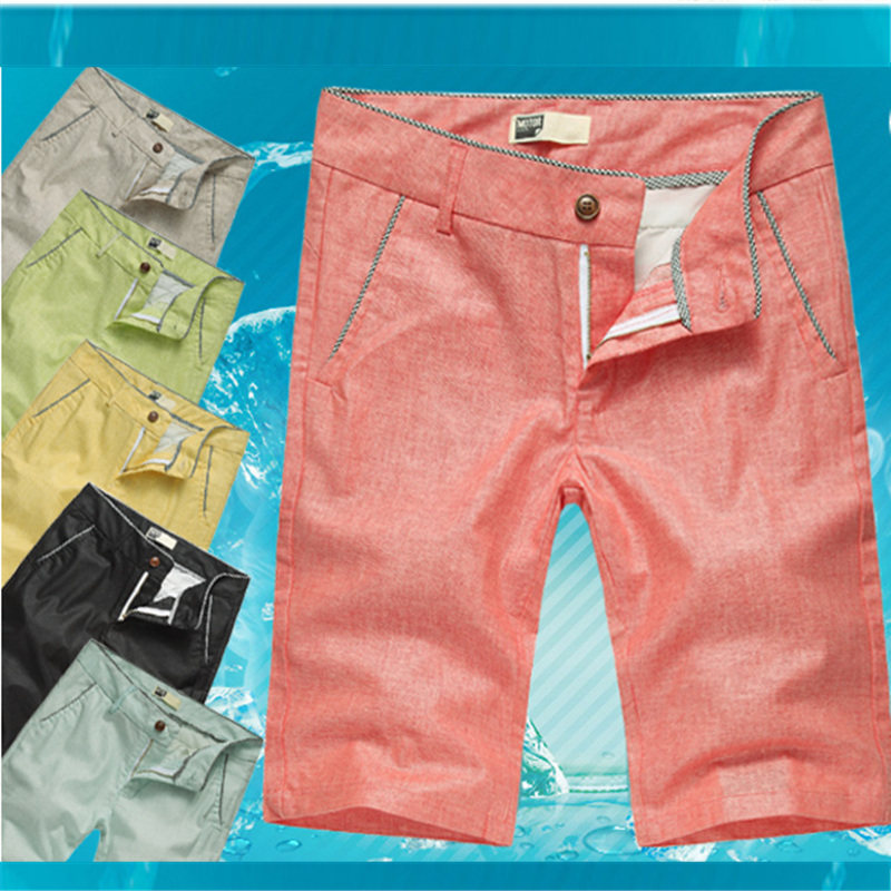 欧洲站2014夏装<em>棉麻</em>休闲短裤韩版沙滩裤男士