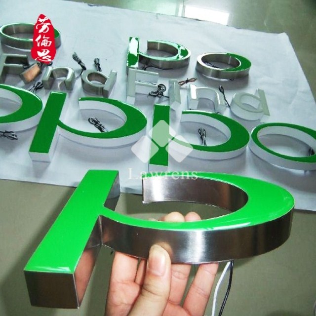 OPPO 品牌LOGO LED灯箱 绿色 树脂发光字广