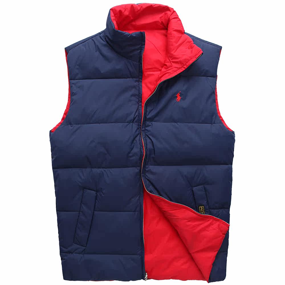 美国大牌秋冬<em>男装</em>立领双面<em>穿马甲</em> polo羽绒马