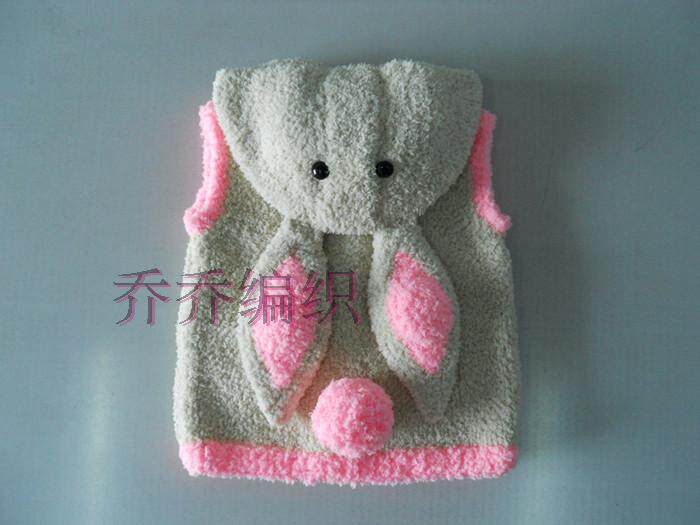 珊瑚绒毛线绒绒线<em>毛巾线</em>纯手工<em>编织</em>成品<em>兔子马</em>