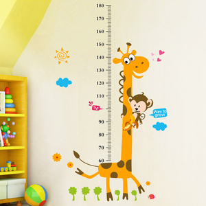 卡通儿童宝宝墙纸贴画墙贴测量身高贴纸儿童房