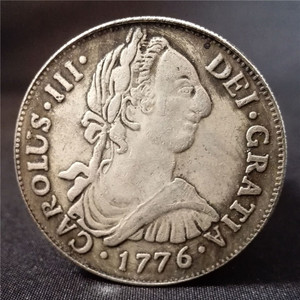 西班牙卡洛斯三世1776银币双柱外国银币银元