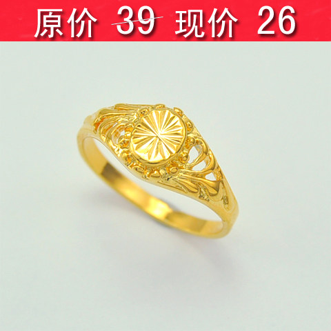 富贵<em>女士戒指</em> 女款仿周大福<em>款式戒指</em> 镀<em>黄金</em> 中