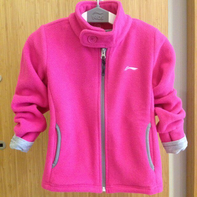 李宁童装<em>女童</em>秋冬<em>外套开衫卫衣</em>立领外套抓绒厚