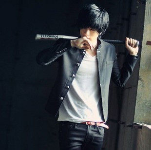 林弯弯春装新款男士<em>韩版</em>修身<em>小西服</em>潮牌<em>男装</em>薄