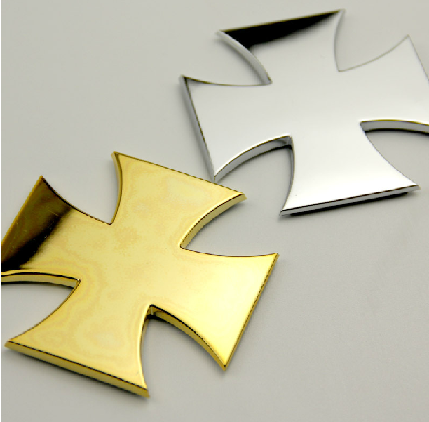 标车族 十字徽章改装前后车标车贴3D立体 金色