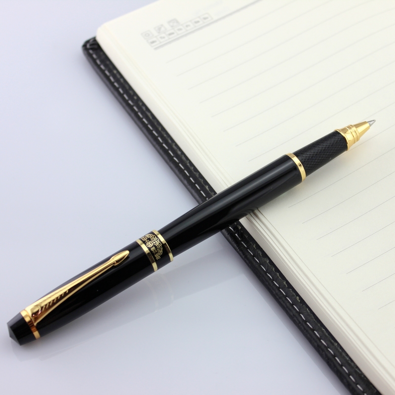 100%正品HERO英雄笔 7032黑漆镀金宝珠笔 签字笔 螺旋笔芯0.5|一淘网优惠购|购就省钱