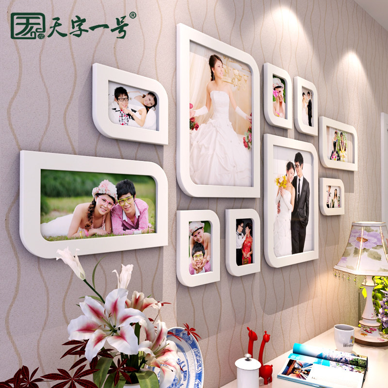 客厅<em>照片墙</em>创意家居相框墙 相片墙框组合 天字