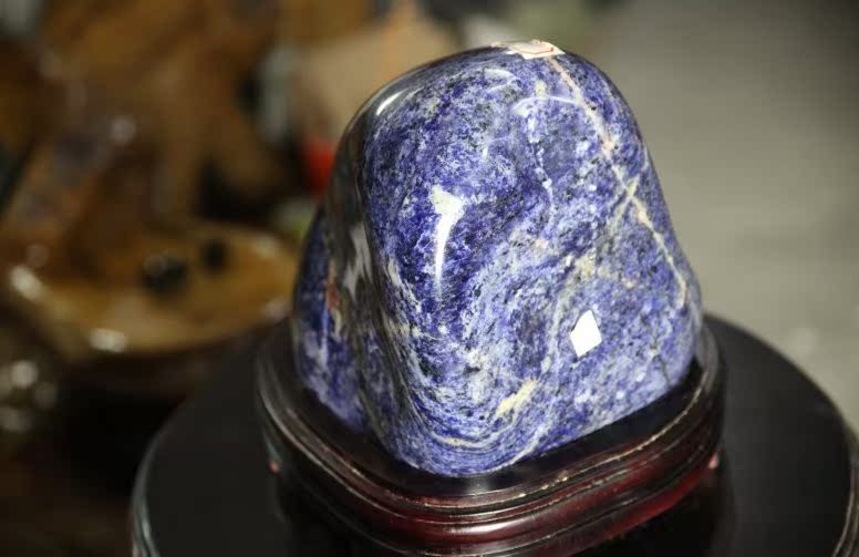 蓝纹石 青花石 方钠石 蓝苏打石 天然奇石摆件8206|一淘网优惠购|购就省钱