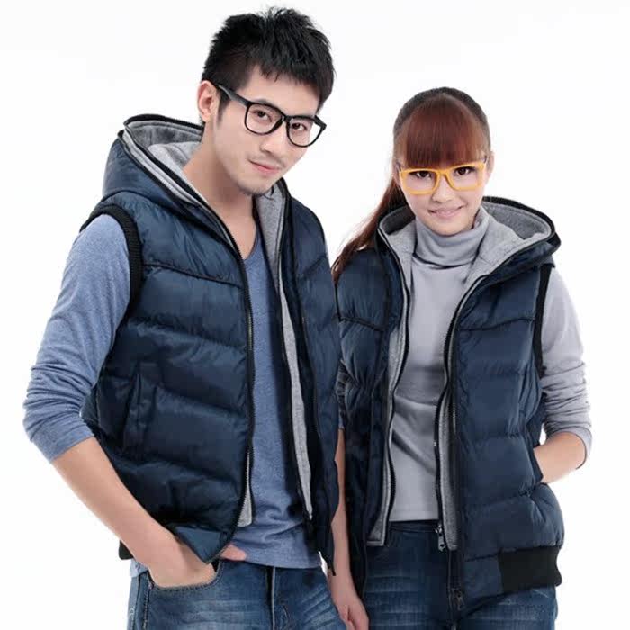 <em>春秋</em>时尚男士<em>女士</em>羽绒棉<em>马甲</em>男女装韩版棉袄男