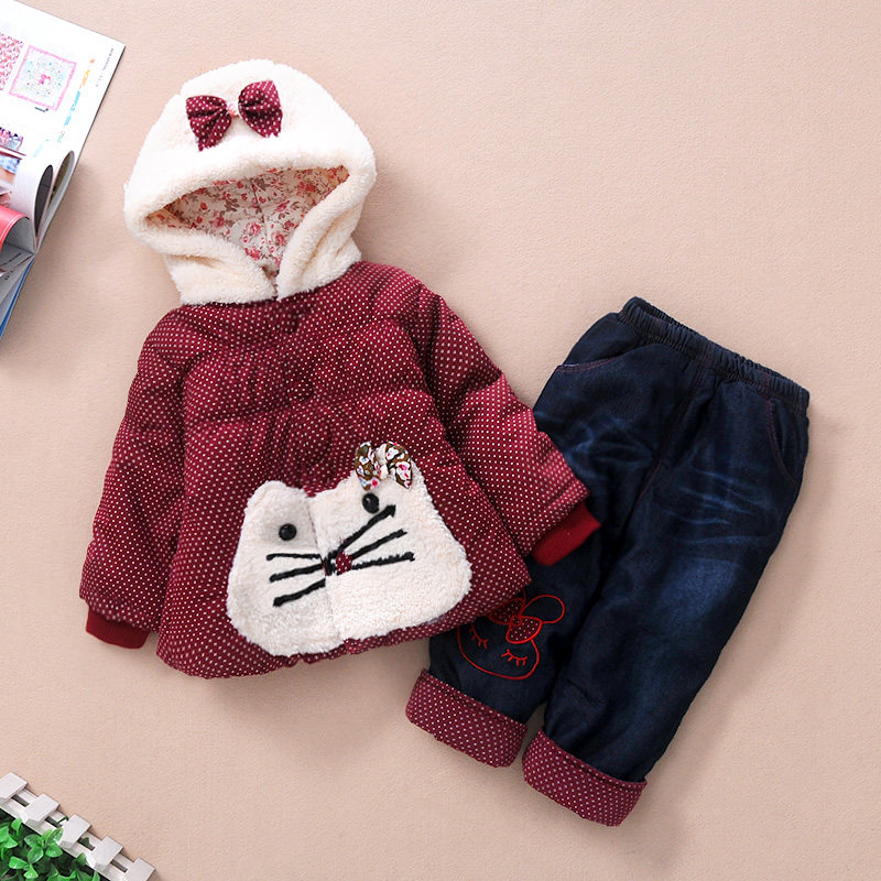 女童<em>一岁</em>半<em>女宝宝</em>冬装0-1-2岁儿童加厚棉衣套