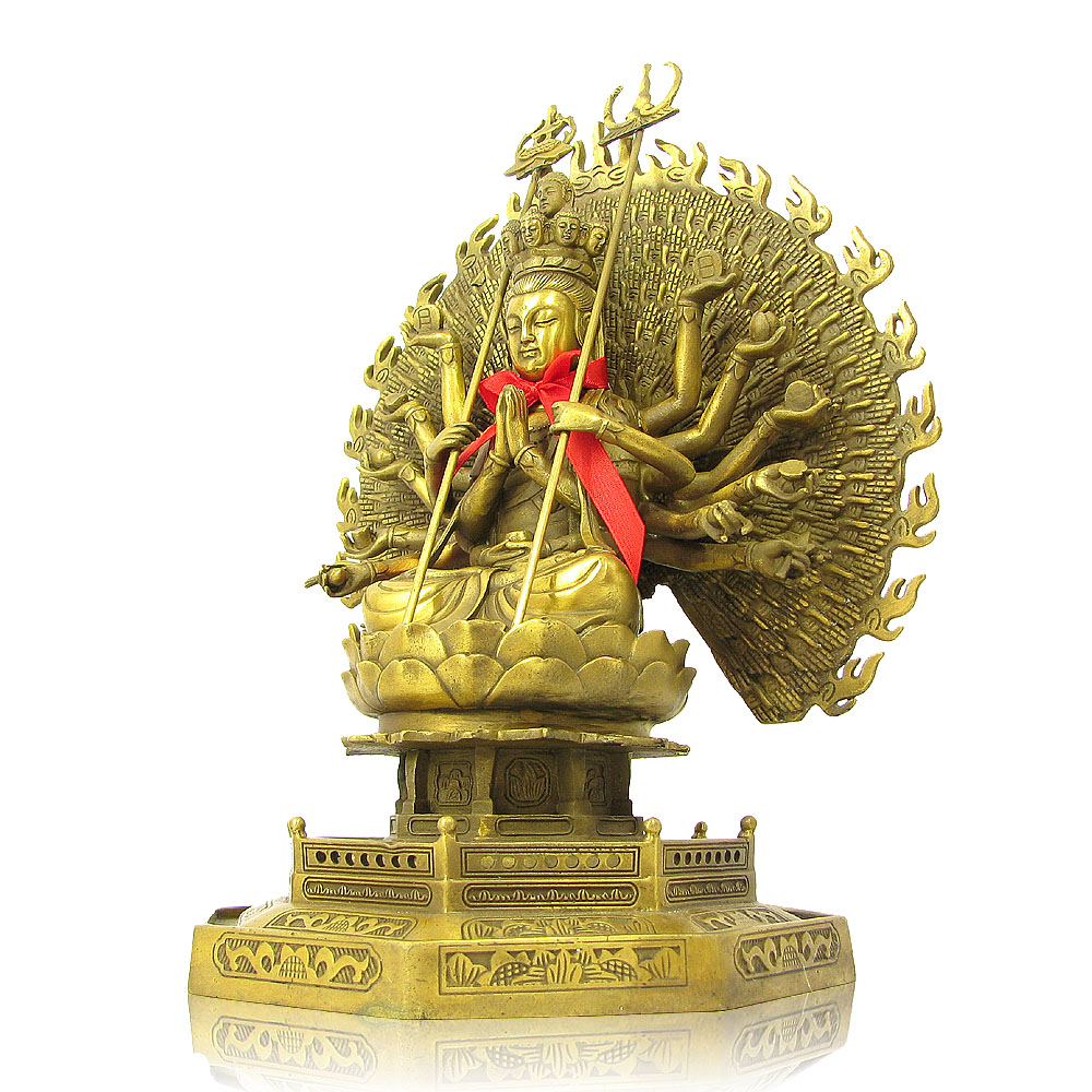 开光南海观音菩萨纯铜佛像南无观世音佛教摆件