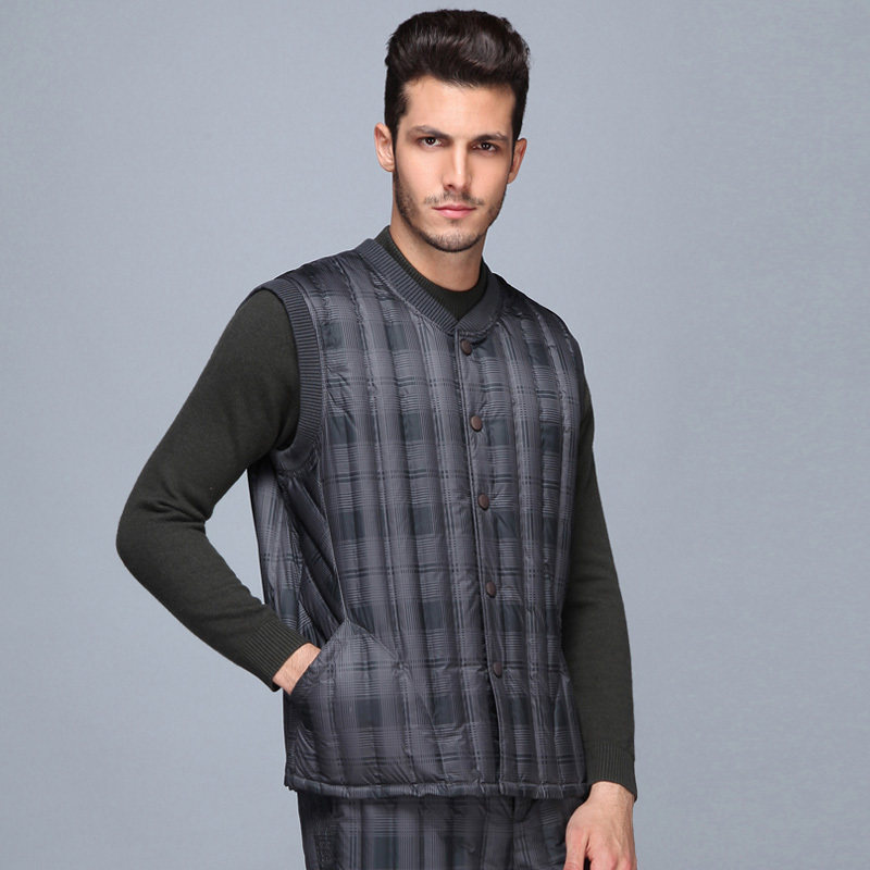 北极绒正品新款冬爸爸装保暖<em>中老年人</em>背心<em>男</em>薄