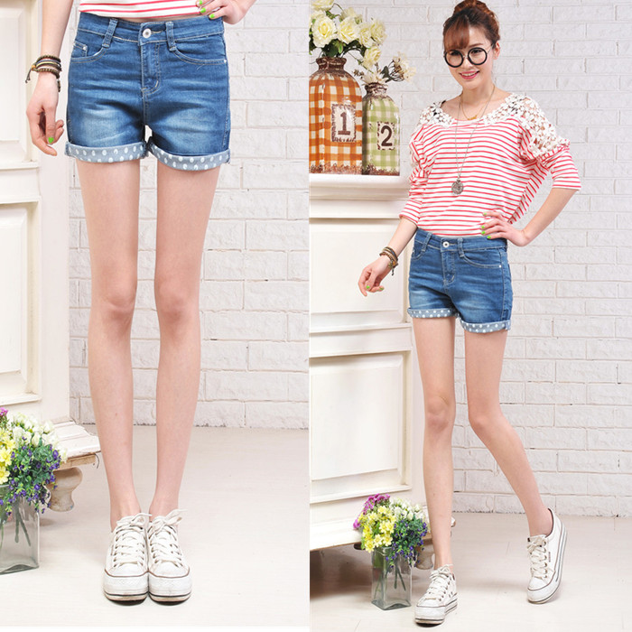 新款<em>加肥加大牛仔短裤女夏</em> 显瘦韩版弹力直筒