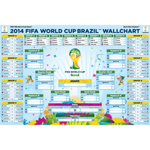2014巴西足球世界杯官方版海报 完全赛程表|一