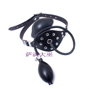 SM男女用乳胶堵嘴扩张超大充气口塞口枷口球