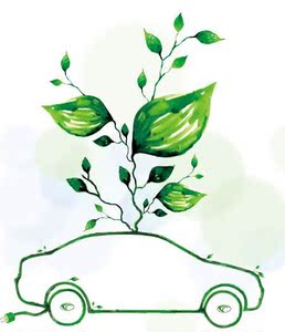 10手绘绿色环保汽车图片 节能减排广告设计模