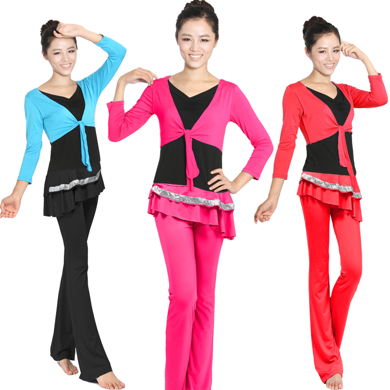 2014广场舞服装秋季长袖套装女广场舞蹈服新