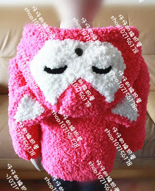 纯手工编织春秋男女宝宝绒<em>绒线</em>阿狸<em>外套</em>狐狸马