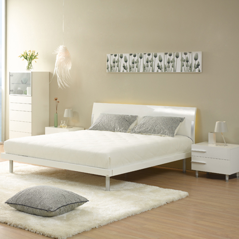 红苹果家具 现代简约 简易板式卧室套装 双人床