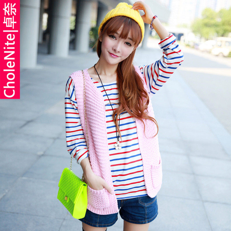 卓奈cholenite2013韩版粗棒针<em>织</em>毛衣<em>毛线</em>背心