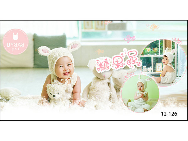 0-1岁兔宝宝造型 影楼照像服装 宝宝百天照服装