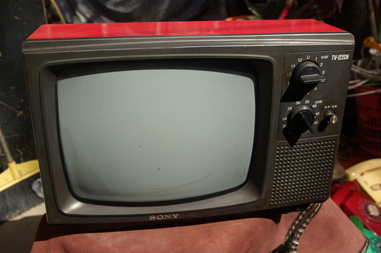 索尼 12寸 黑白电视机 老式电视 红色|一淘网优