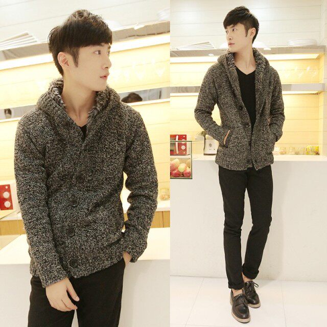 限量版韩国帅气<em>毛衣</em>男士韩版<em>针织衫</em>开衫<em>男外套</em>
