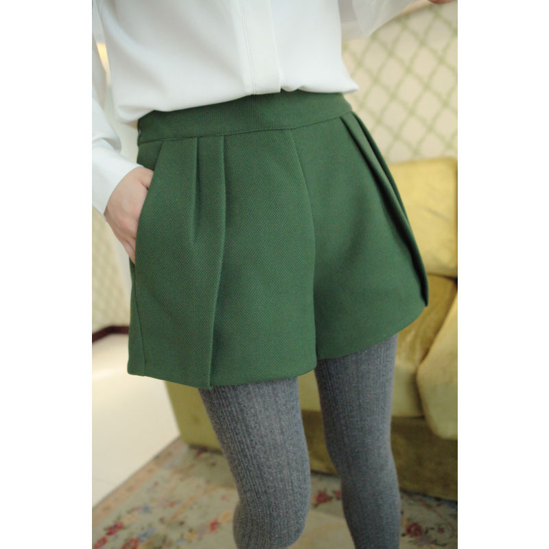 2014新款<em>短裤女秋冬 毛呢</em>短裤 大码A字短裙修