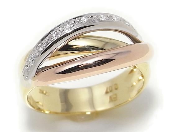 二手真品PonteVecchio佛罗伦萨18K彩金0.07c