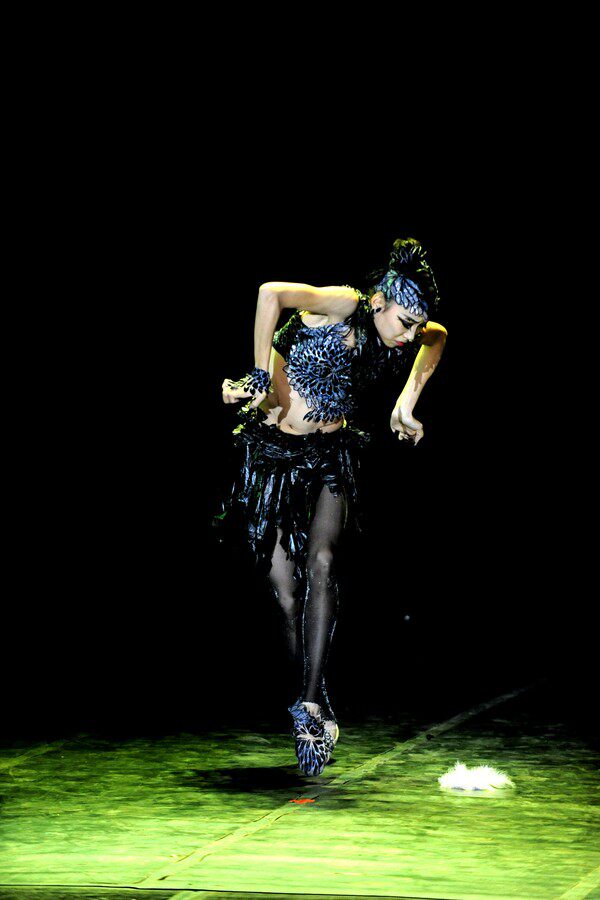 <em>女子独舞现代</em>舞乌鸦的梦舞蹈服装表演服装舞台