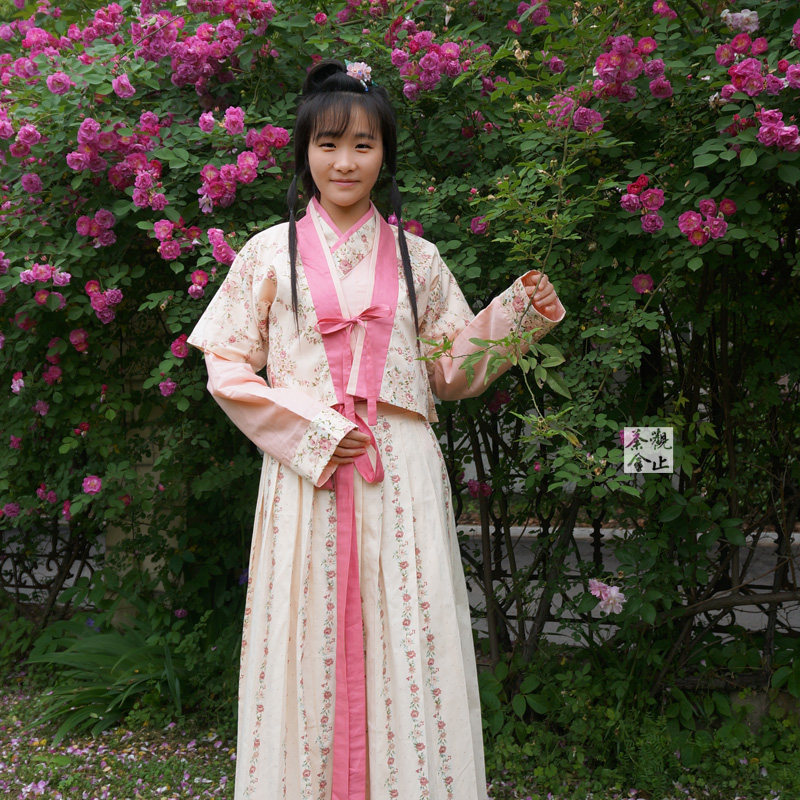 【观止茶舍】芳菲 <em>汉服</em>女装交领襦裙 齐腰<em>中</em>腰