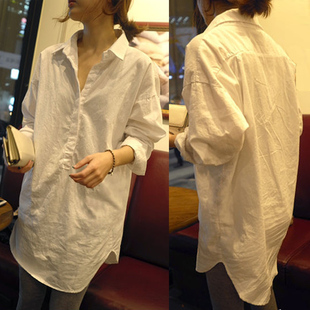 新款 纯棉宽松大码 2014<em>女装</em> 春装 <em>白衬衫</em> 女长