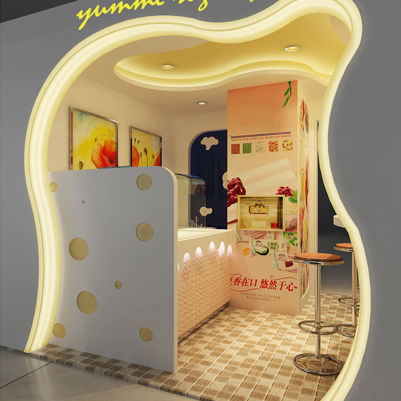 AE石头空间 工装店铺酸奶吧冰激凌冷饮店室内