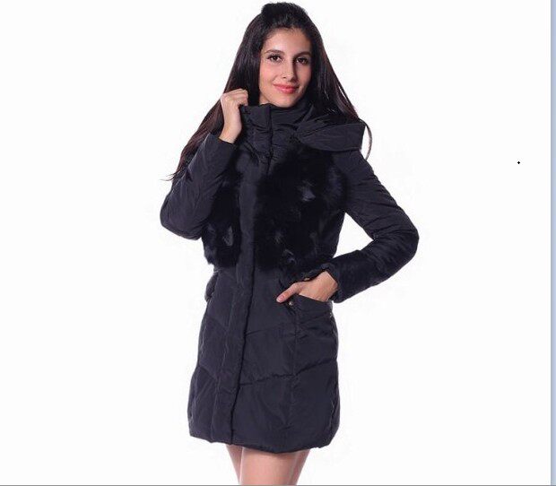 正品包邮 <em>拉夏贝尔</em>狐狸毛可拆卸<em>马甲</em>中长款带