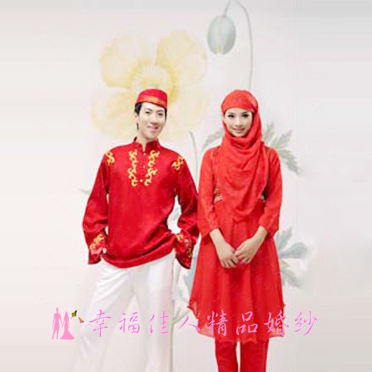 新款穆斯林回族婚纱礼服伊斯兰风格|一淘网优