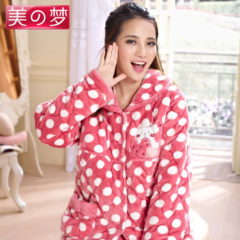 女<em>睡衣</em>女士秋冬款长袖纯棉<em>卡通</em>加厚<em>棉睡衣</em>珊瑚