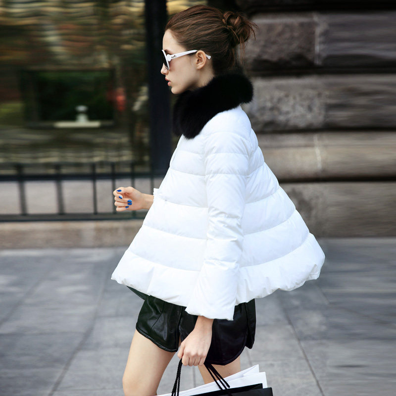 <em>欧洲站2013</em>秋<em>新款女装</em> 大牌气质 狐狸毛领白色