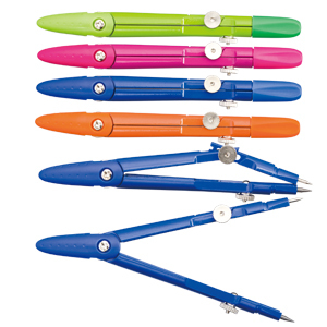 得力8607圆规 彩色学生圆规 绘图仪器 带铅芯 